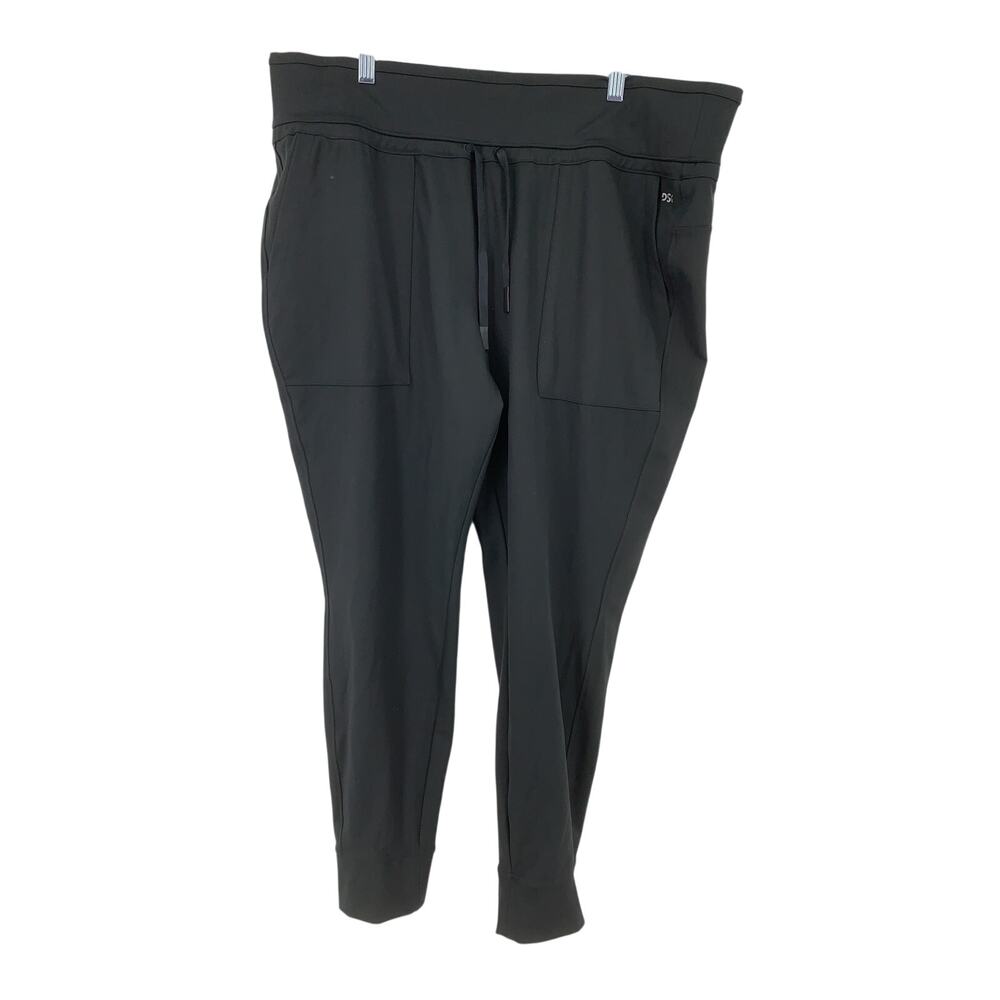 NWT DSG Momentum Pants Womens 2XL Black Mid Rise Tapered Drawstring Pockets